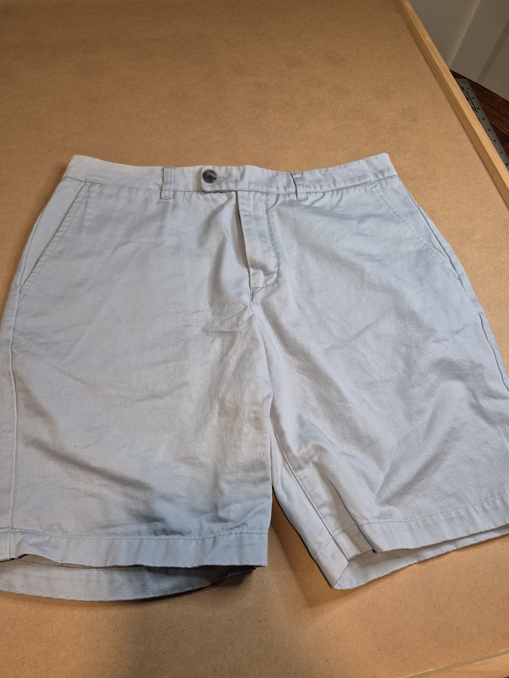 Criquet Light Blue Flat-Front Chino Shorts 4554